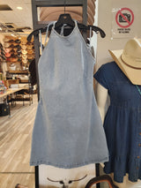 Ami Denim Halter Dress