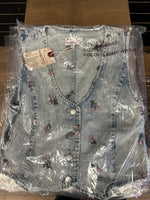 Ivonne Floral Detail Denim Vest