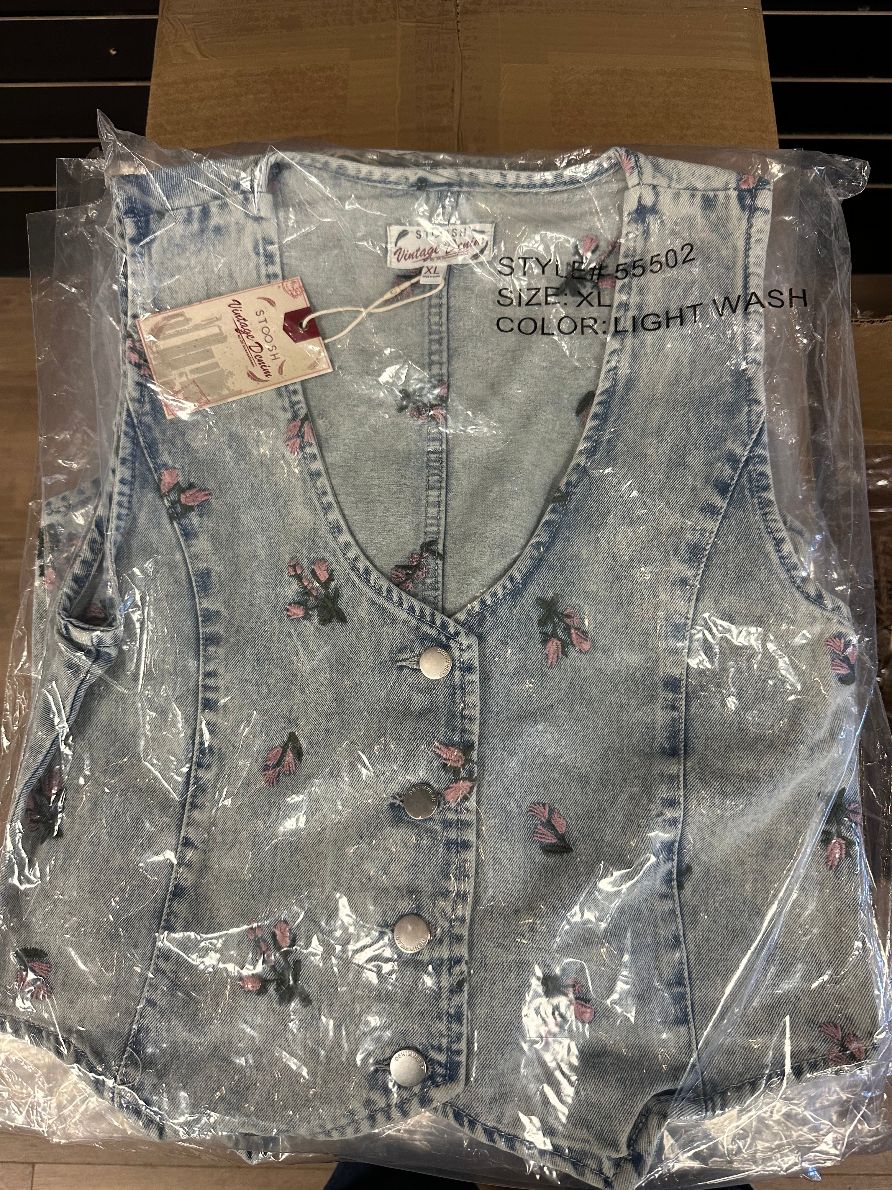 Ivonne Floral Detail Denim Vest