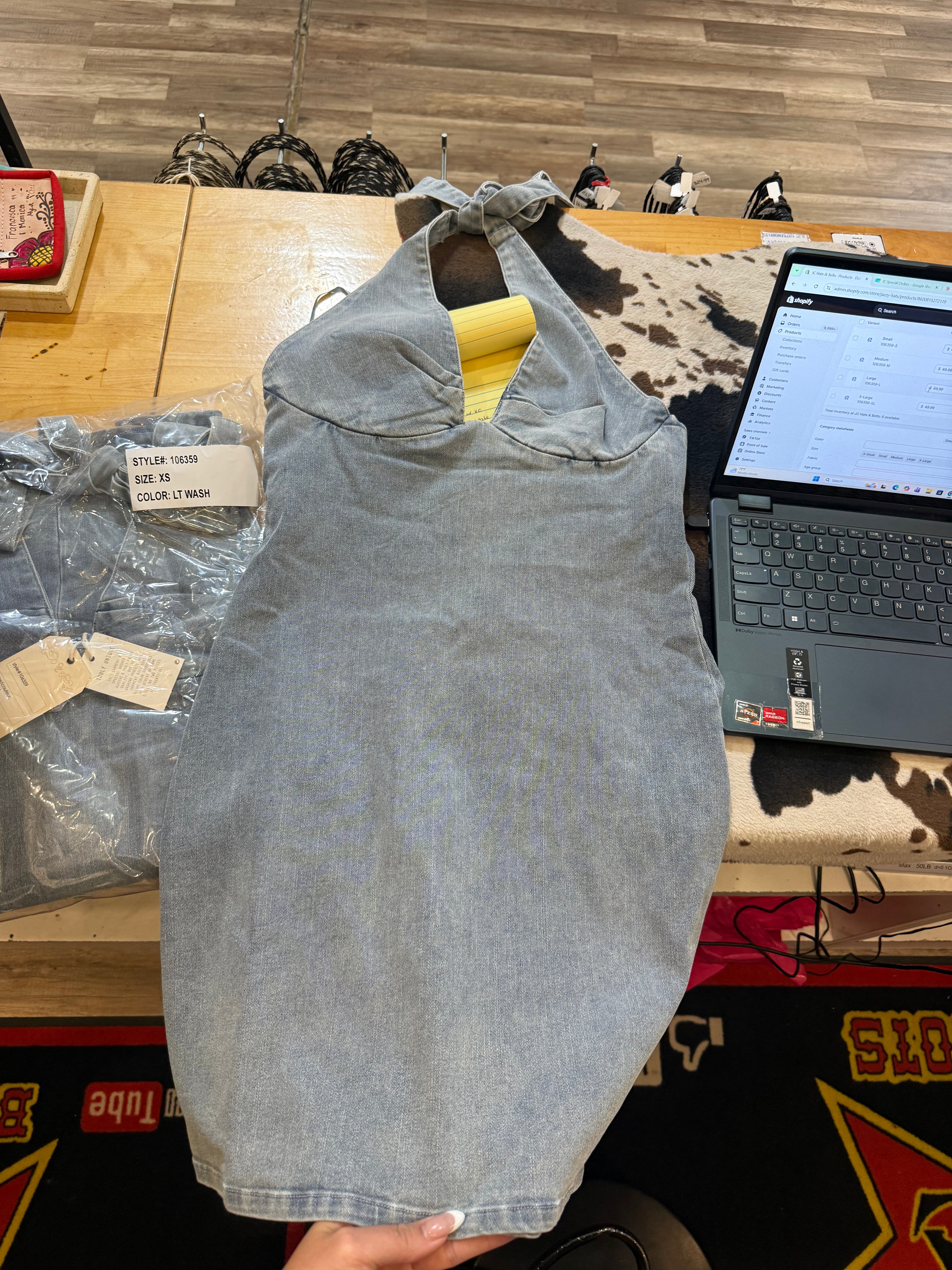 Dorothea Denim Halter Dress