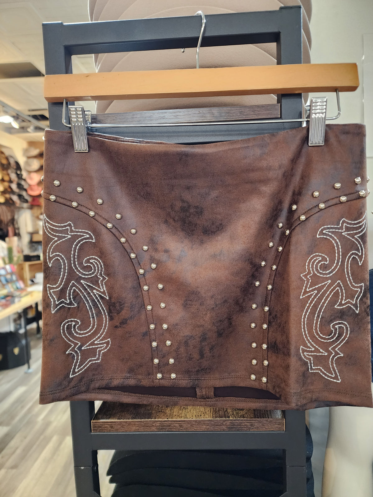 Adelina Suede Stud Mini Skirt