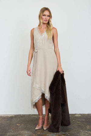 Sassafrass Lace Trim Midi Dress