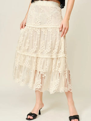 Haven Lace Tiered Skirt