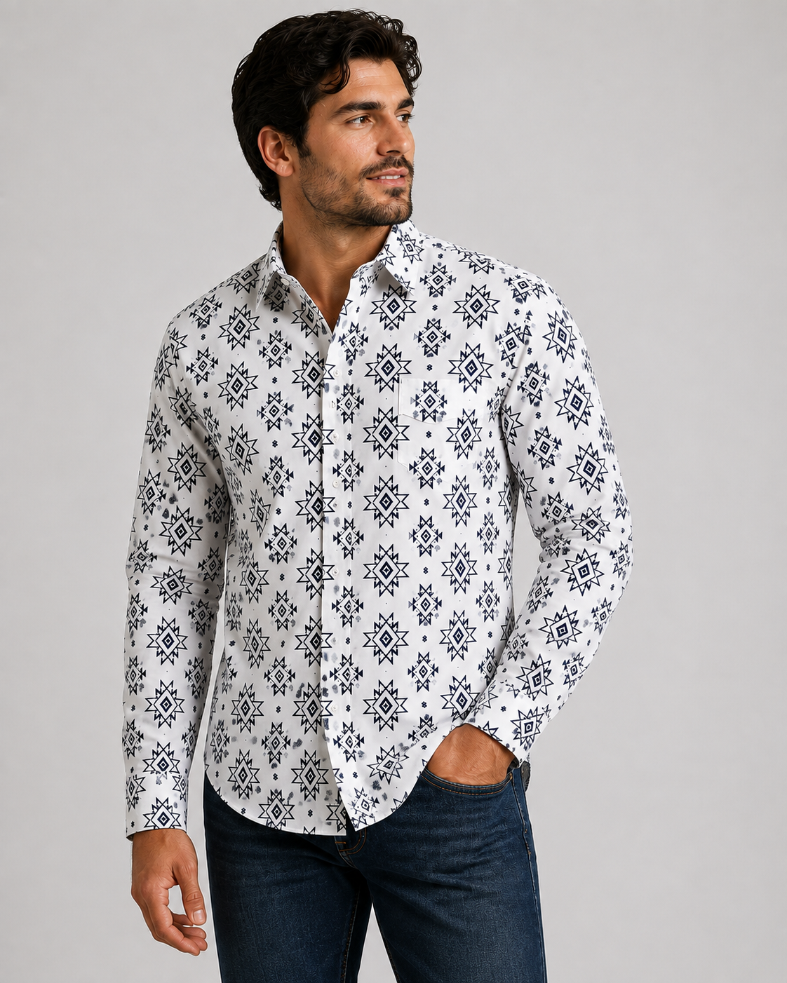 West Long Sleeve Button Up